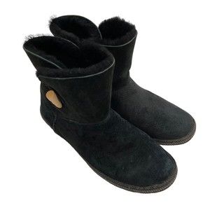 UGG Australia Garnet Casual Womens Boot Black Shearling 1007755 Size 8